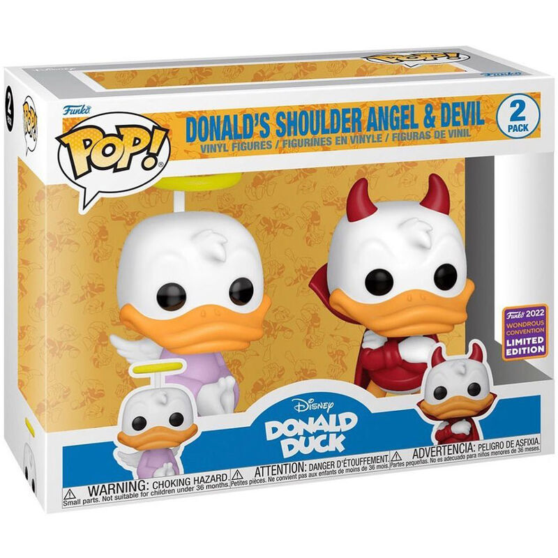 Blister 2 Figuras POP Disney Donald Duck - Donald Angel & Devil Exclusive | Funko