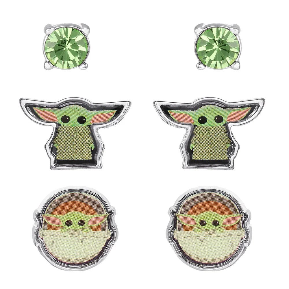 [Star Wars Mandalorian] Set 3 Pares Pendientes Grogu Baby Yoda