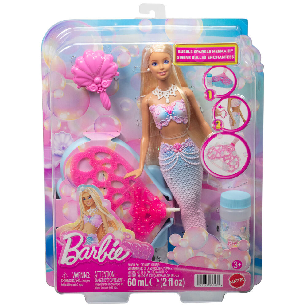 Mattel Muñeca Sirena Pompas de Jabon Barbie