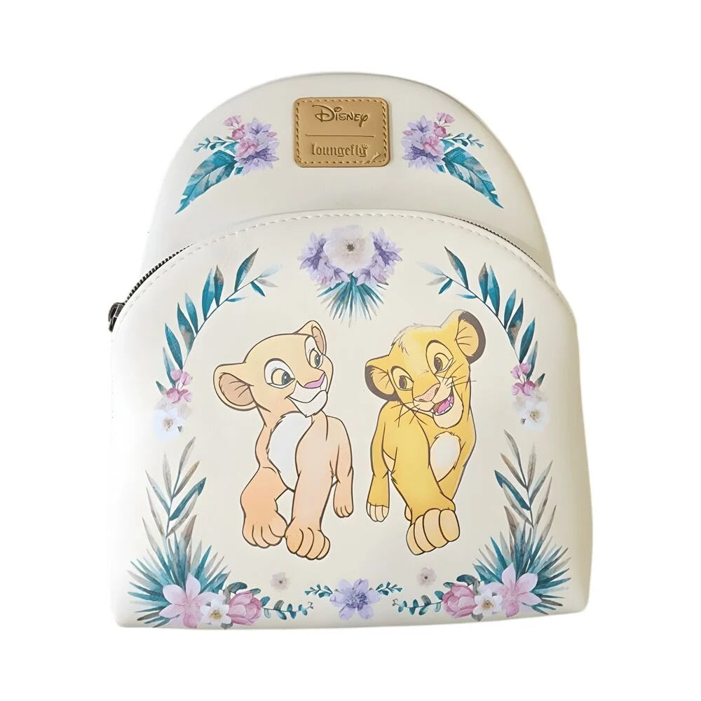 Lf | Lounfefly Mochila Simba & Nala Floral  El Rey Leon Disney Loungefly 26cm