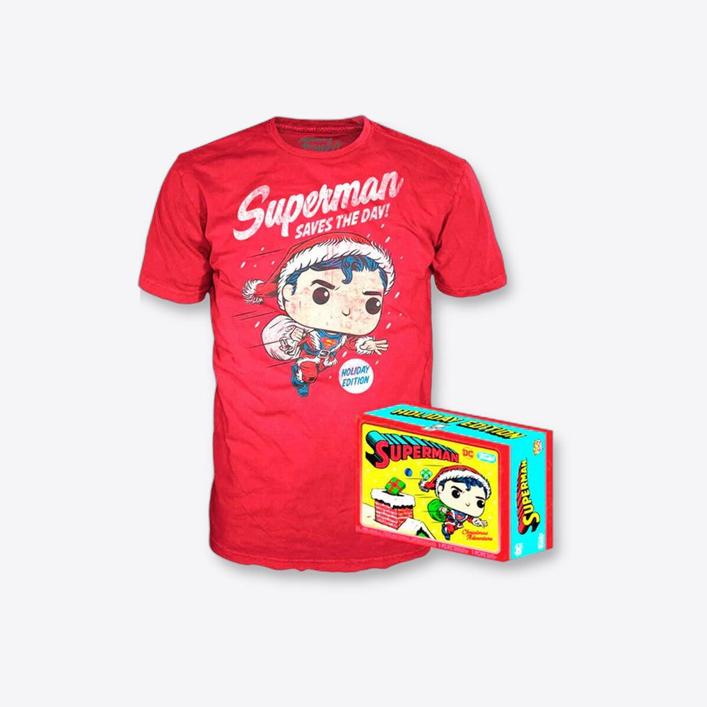 Funko Set figura POP & Tee DC Comics Superman Exclusive Flocked (imagen 6 de 6)