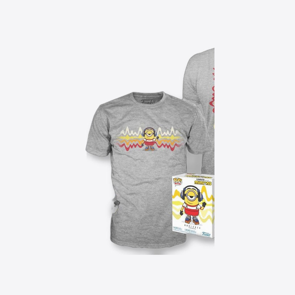 Funko Set figura POP & Tee Minions Roller Skating Stuart Metallic Exclusive (imagen 5 de 6)