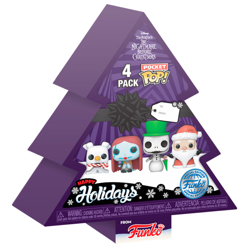 Arbol con 4 figuras Pocket POP Disney Pesadilla Antes de Navidad Holiday Exclusive | Funko