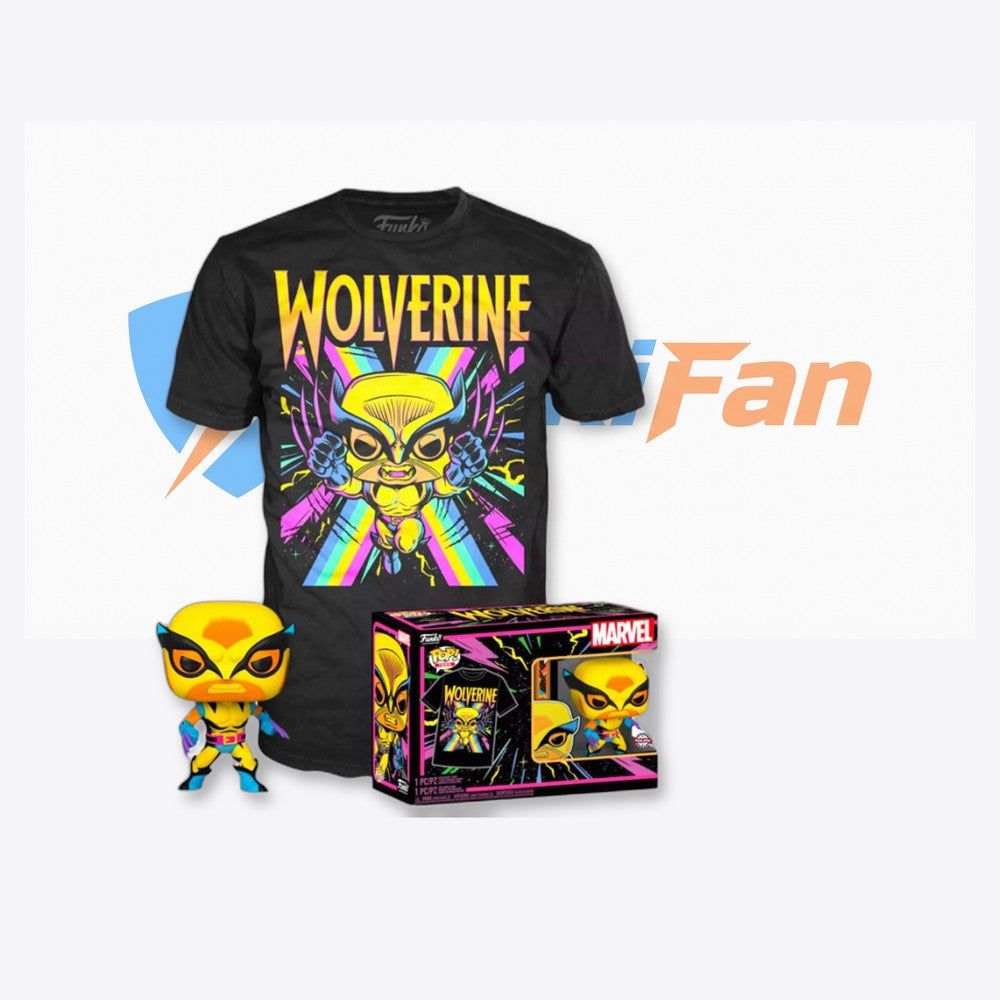 Funko Set figura POP & Tee Marvel Wolverine Black Light (imagen 6 de 6)