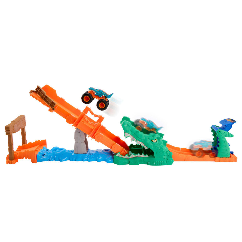 Hot Wheels Monster Trucks Pista Noquea al Cocodrilo