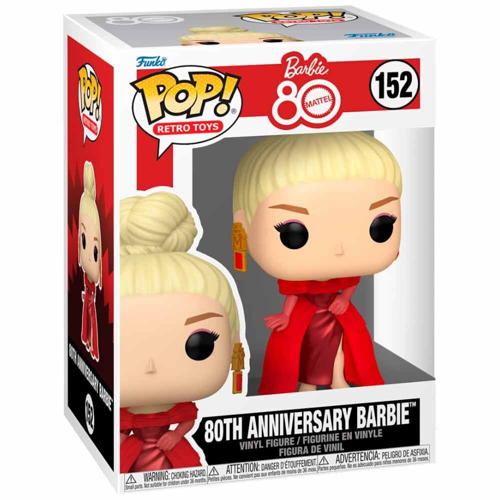 Barbie Figura POP 80 Aniversario Barbie Funko Colección Mattel