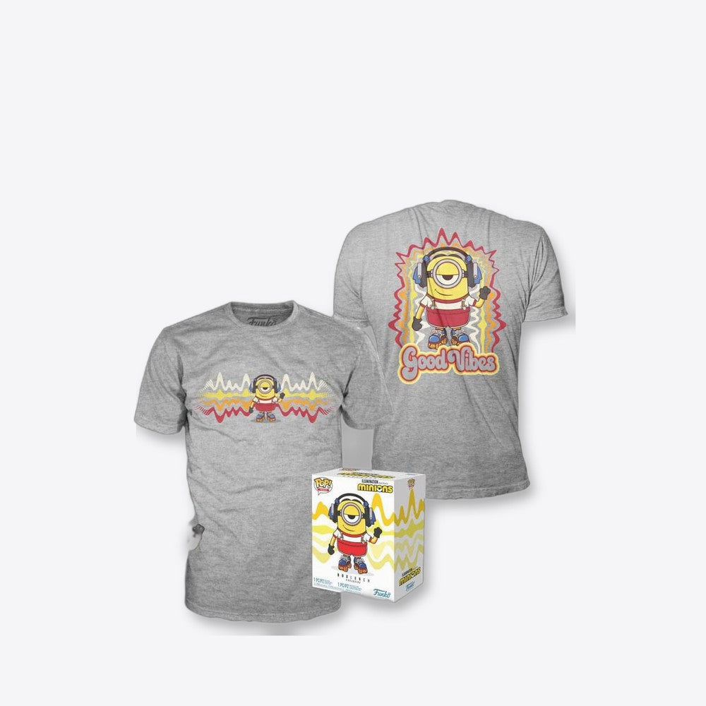 Funko Set figura POP & Tee Minions Roller Skating Stuart Metallic Exclusive (imagen 6 de 6)