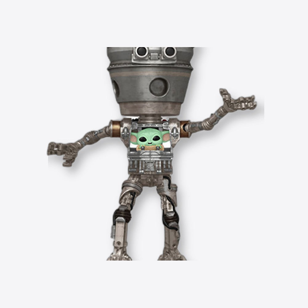 Funko Figura POP Deluxe Star Wars The Mandalorian IG-12 with Grogu (imagen 6 de 6)