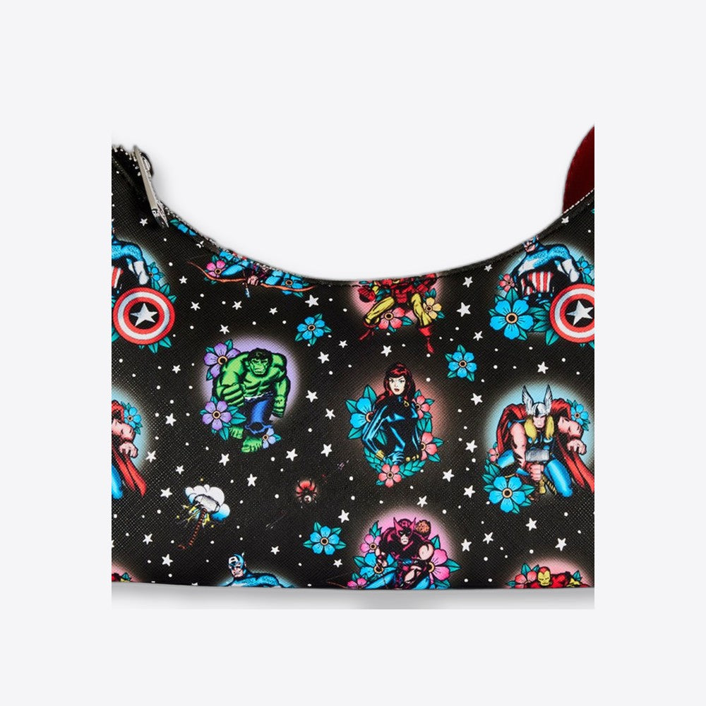 Bolso loungefly funko marvel avengers tattoo shoulder bag (imagen 5 de 6)