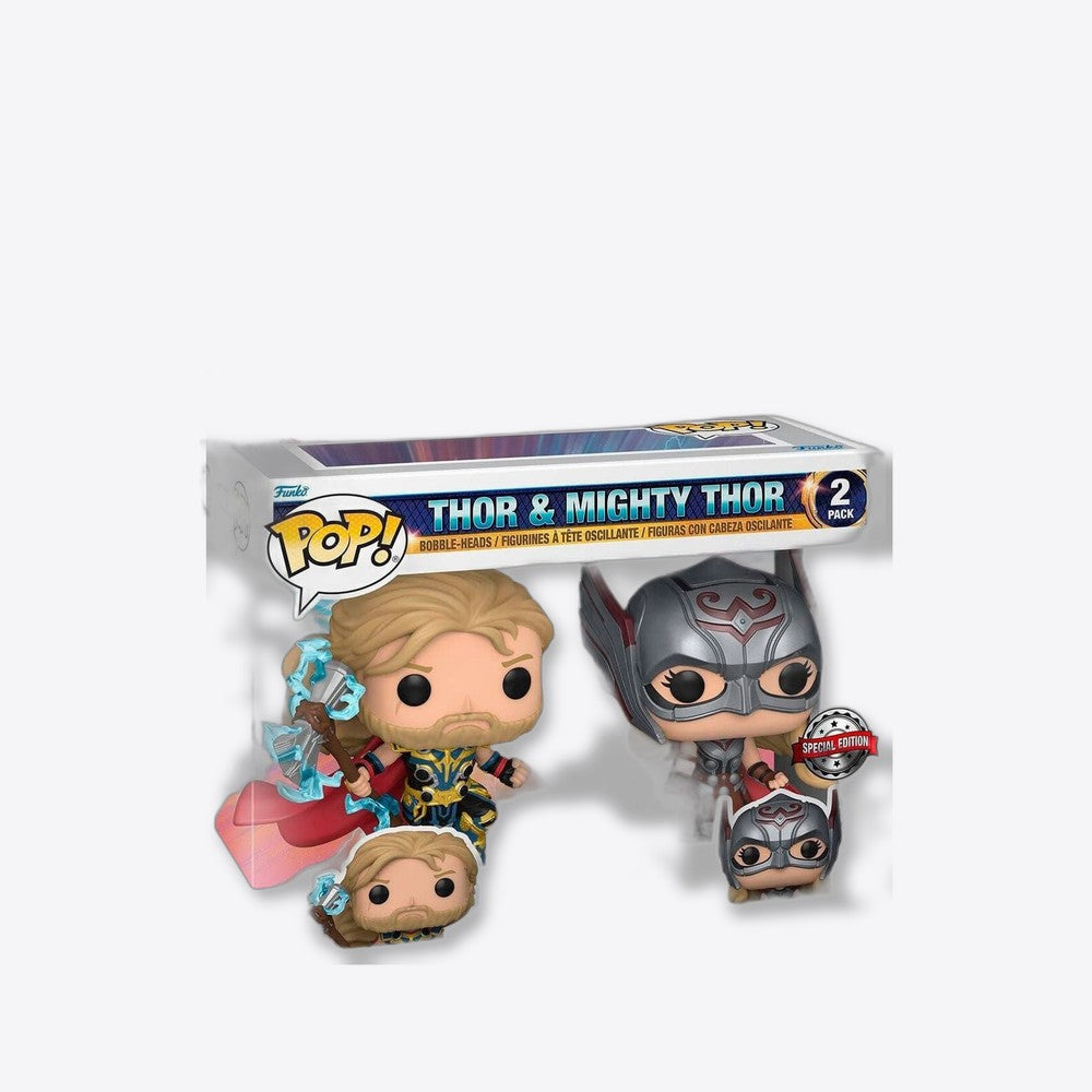 Funko Blister 2 figuras POP Marvel Thor Love and Thunder Thor & Mighty Thor Exclusive (imagen 5 de 6)