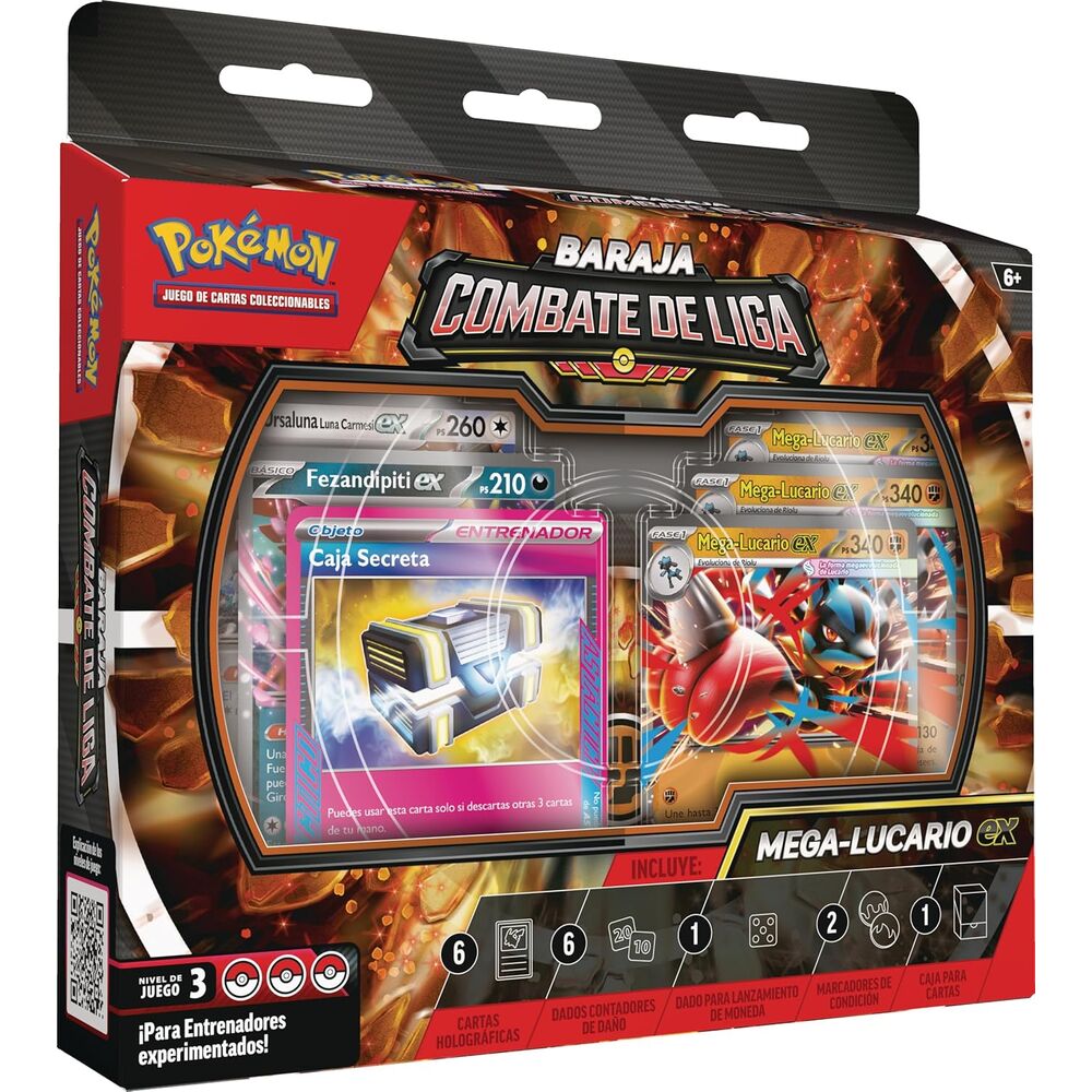Pokemon Juego De Cartas Baraja cartas Combate de Liga de Mega-Lucario ex de JCC Pokemon español (imagen 7 de 10)