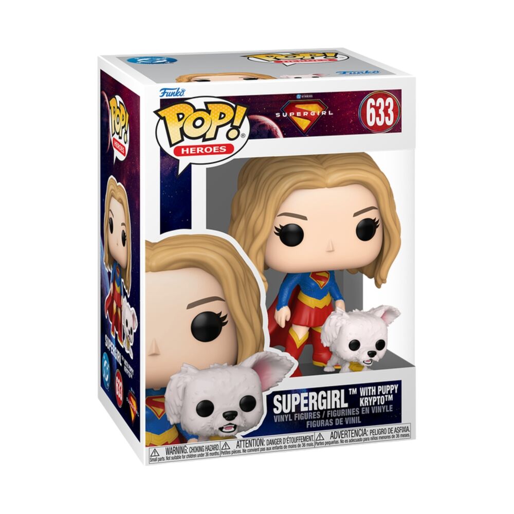 DC Comics Figura POP Supergirl con Krypto Cachorro Funko Amigos