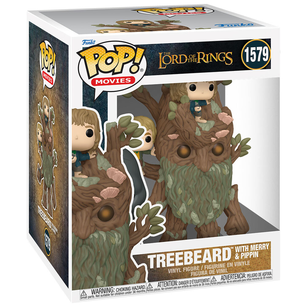 Funko Figura POP Super El Señor de los Anillos Treebeard with Merry & Pippin (imagen 2 de 3)