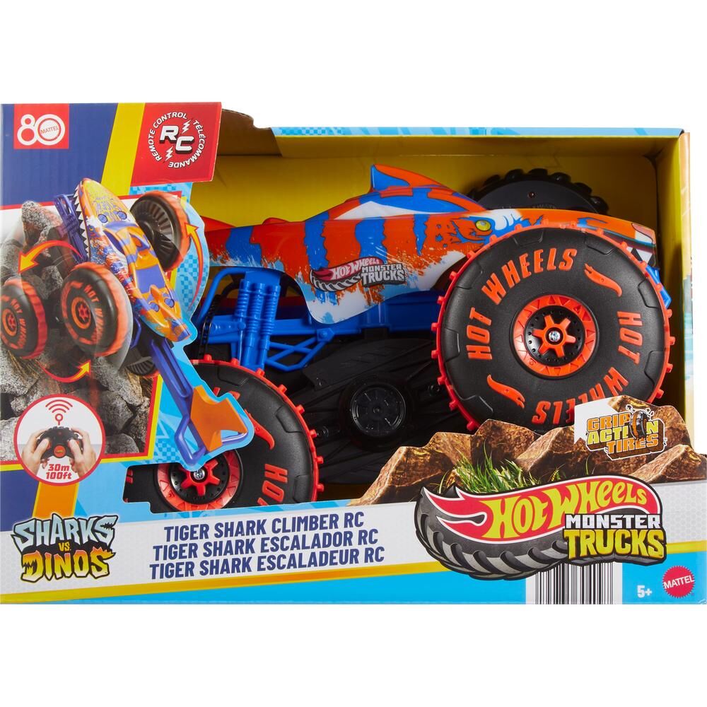 Mattel Coche radio control Tiger Shark Climber Monster Trucks Hot Wheels (imagen 3 de 4)