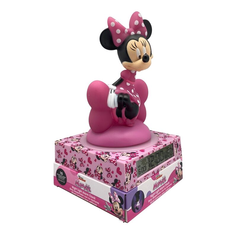 Kids Licensing Lampara 3D con despertador Minnie Disney (imagen 3 de 5)