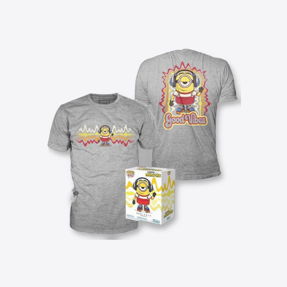 Funko Set figura POP & Tee Minions Roller Skating Stuart Metallic Exclusive XL (imagen 4 de 6)