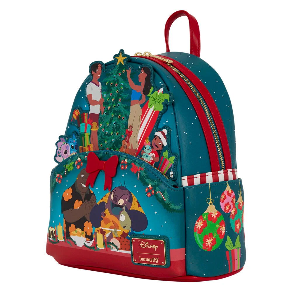 Mochila Lilo & Stitch Holiday Stitch Disney Loungefly 26cm (imagen 4 de 6)