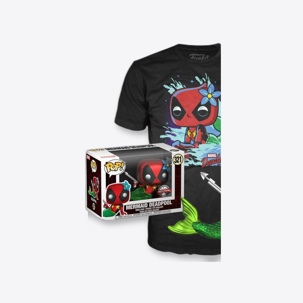 Funko Set figura POP & Tee Marvel Deadpool Mermaid Exclusive L (imagen 6 de 6)