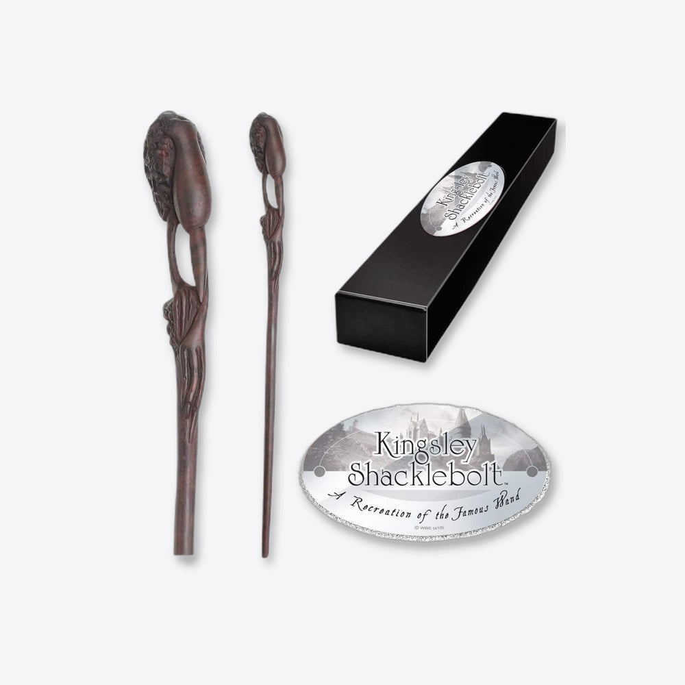 Replica the noble collection harry potter kingsley shaklebolt varita con caja y placa de identificacion (imagen 2 de 6)