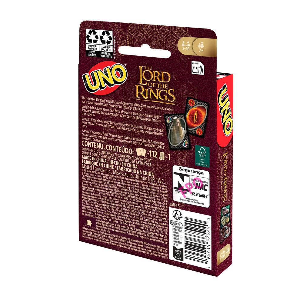 Cartas UNO El Señor de los Anillos - Juego Genérico | Mattel