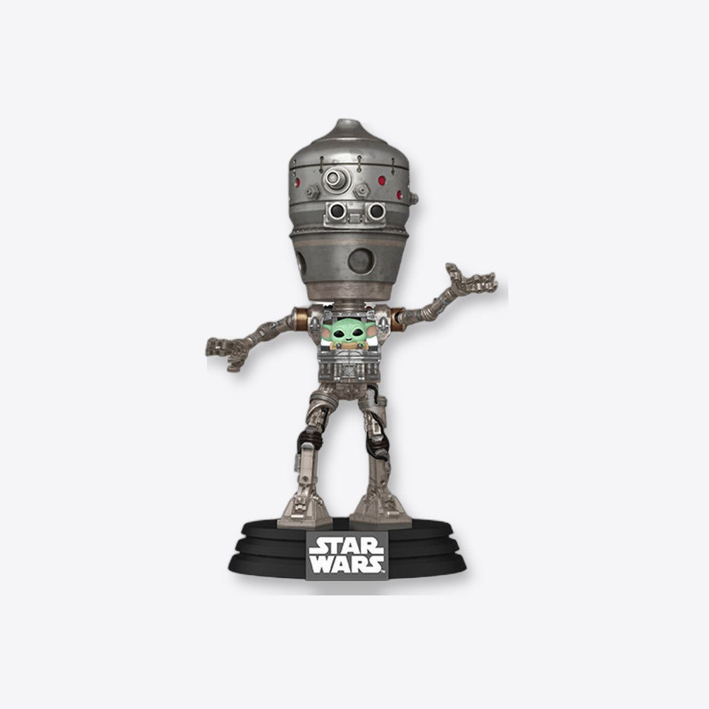Funko Figura POP Deluxe Star Wars The Mandalorian IG-12 with Grogu (imagen 3 de 6)