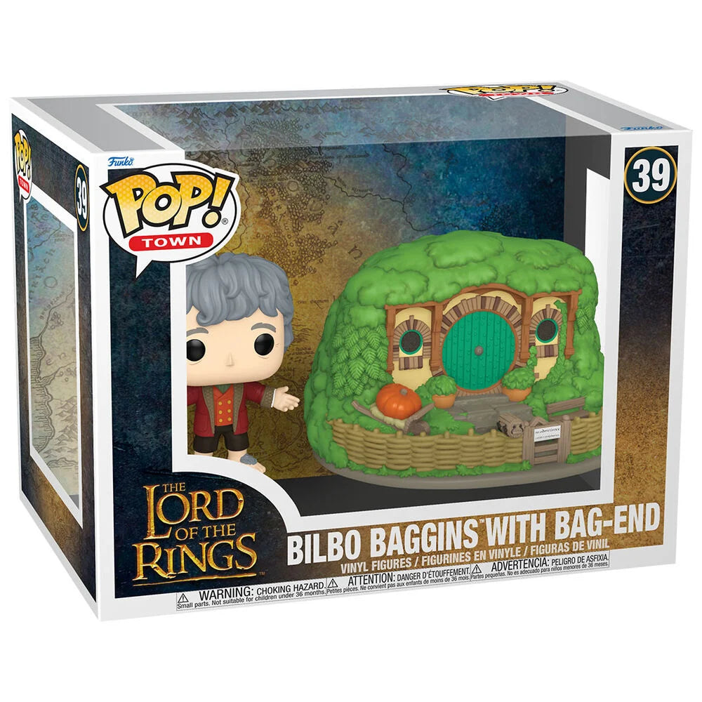 Funko Figura POP Town El Señor de los Anillos Bilbo Baggins with Bag-End (imagen 2 de 3)