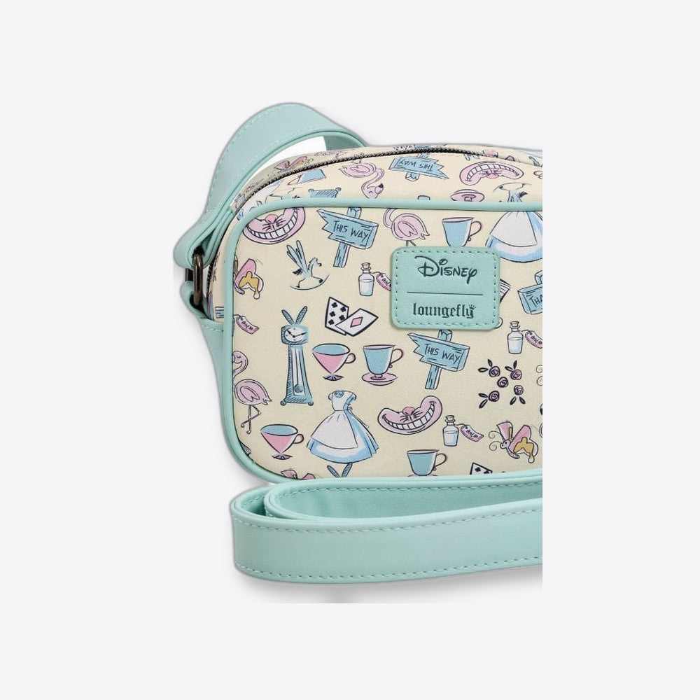 Lf | Lounfefly Bolso Bandolera Aiw Pastel Aop Alicia En El Pais De Las Maravillas Disney Loungefly (imagen 6 de 6)