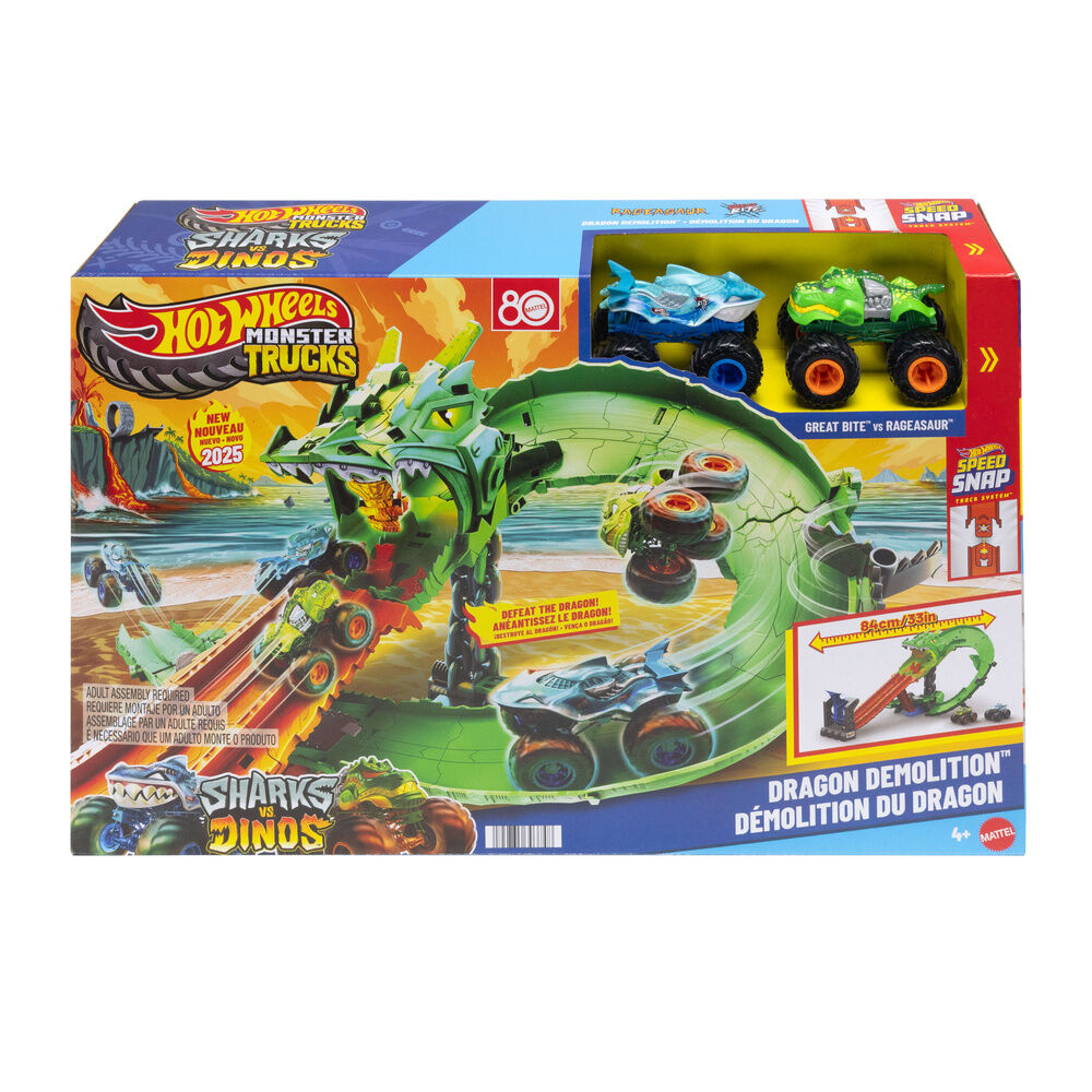 Mattel Pista Dragon Destruction Monster Trucks Hot Wheels
