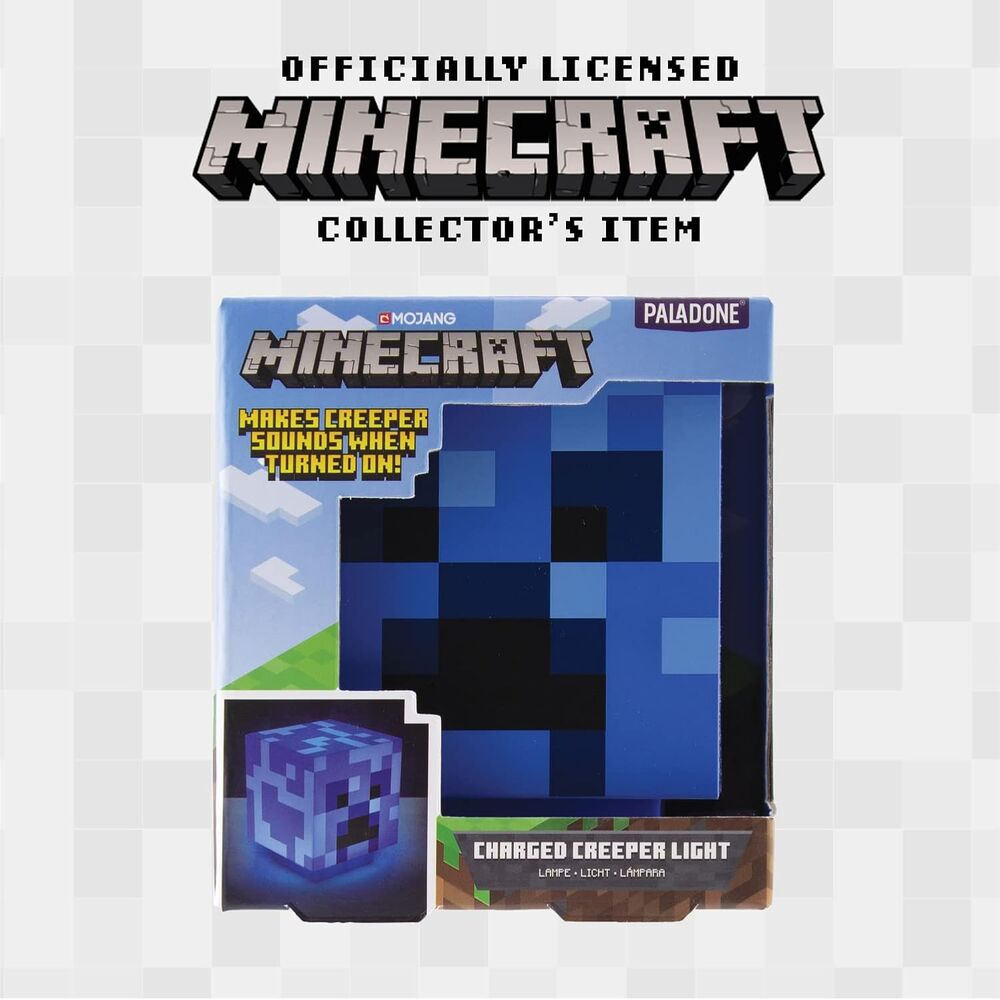 Lámpara 3D Sonido Charged Creeper Minecraft Oficial