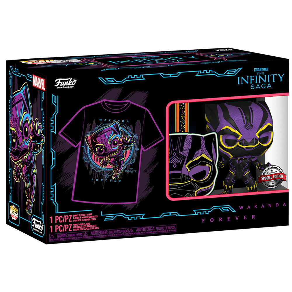 Funko Set figura POP & Tee Marvel Wakanda Forever Black Panther Exclusive (imagen 5 de 5)