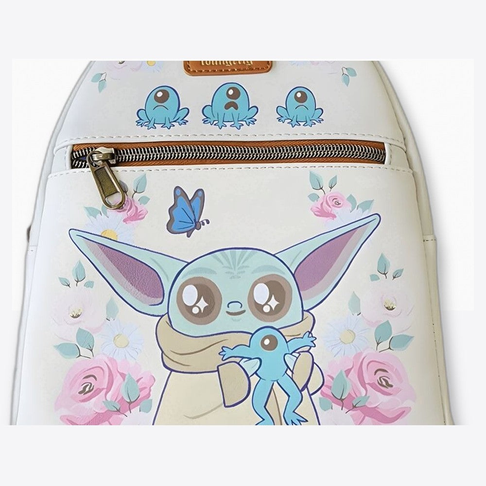 Lf | Lounfefly Mochila Lucas Grogu With Frogs Brown Trim Star Wars Loungefly 26cm (imagen 5 de 6)